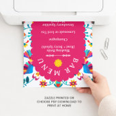 Fiesta Cocktail Bar Menu Bridal Shower Sign ポスター