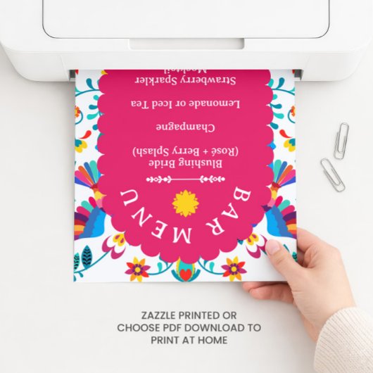 Fiesta Cocktail Bar Menu Bridal Shower Sign ポスター