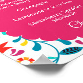 Fiesta Cocktail Bar Menu Bridal Shower Sign ポスター (角)