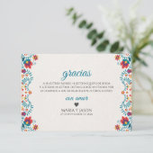 Fiesta Colorful Botanical Floral Spanish Wedding サンキューカード (スタンド正面)