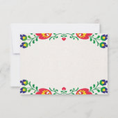 Fiesta Colorful Floral Botanical Spanish Wedding 出欠カード (裏面)