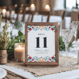 Fiesta Colorful Floral Spanish Wedding テーブルナンバー