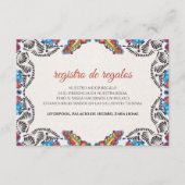 Fiesta Colorful Flowers Botanical Spanish Wedding エンクロージャーカード (正面)