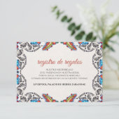 Fiesta Colorful Flowers Botanical Spanish Wedding エンクロージャーカード (スタンド正面)