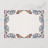 Fiesta Colorful Flowers Botanical Spanish Wedding エンクロージャーカード (裏面)