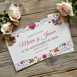 Fiesta Colorful Flowers Botanical Spanish Wedding セーブザデート