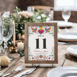 Fiesta Colorful Flowers Botanical Spanish Wedding テーブルナンバー