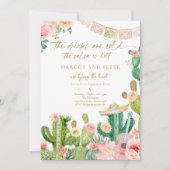 Fiesta Couples Engagement Fiesta Cactus Mexican 招待状 (正面)