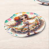 Fiesta Dancing Doll (#10) Paper Coaster Sets ラウンドペーパーコースター (アングル)