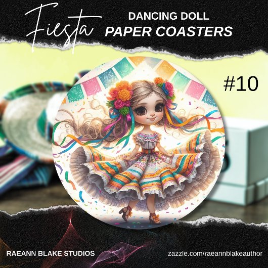 Fiesta Dancing Doll (#10) Paper Coaster Sets ラウンドペーパーコースター
