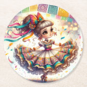 Fiesta Dancing Doll (#1) Paper Coaster Sets ラウンドペーパーコースター (正面)