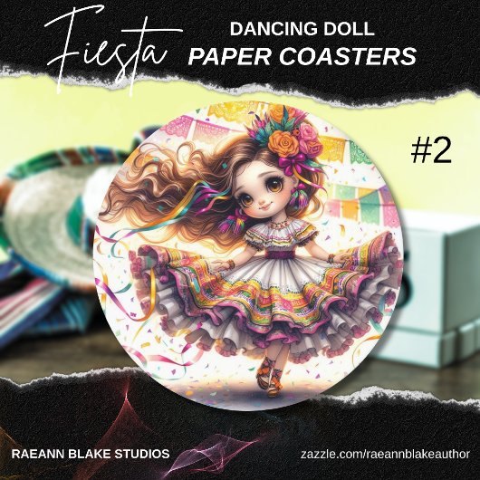 Fiesta Dancing Doll (#2) Paper Coaster Sets ラウンドペーパーコースター