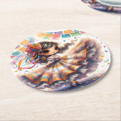 Fiesta Dancing Doll (#3) Paper Coaster Sets ラウンドペーパーコースター (アングル)