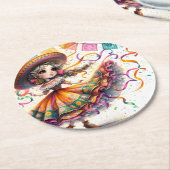 Fiesta Dancing Doll (#7) Paper Coaster Sets ラウンドペーパーコースター (アングル)