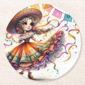 Fiesta Dancing Doll (#7) Paper Coaster Sets ラウンドペーパーコースター (正面)