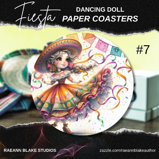 Fiesta Dancing Doll (#7) Paper Coaster Sets ラウンドペーパーコースター