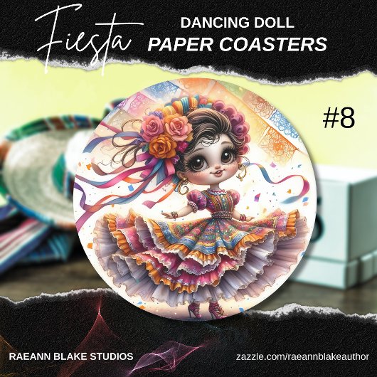 Fiesta Dancing Doll (#8) Paper Coaster Sets ラウンドペーパーコースター
