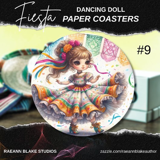 Fiesta Dancing Doll (#9) Paper Coaster Sets ラウンドペーパーコースター