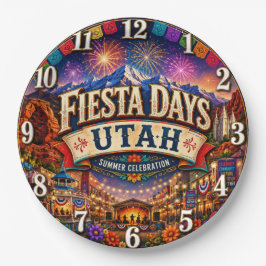 Fiesta Days Festival Utah Gift Colorful Folk Art ペーパープレート