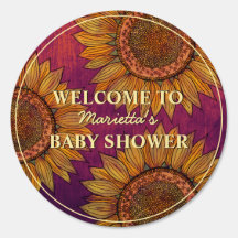 Fiesta de bienvenida para bebé Boho con girasoles
