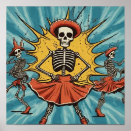 Fiesta de las Calaveras:踊り骨格タイダイ ポスター