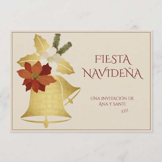Fiesta de Navidad Elegante Decorada 招待状 (正面)
