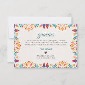Fiesta Elegant Colorful Floral Spanish Wedding サンキューカード (正面)