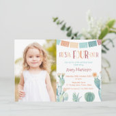 Fiesta FOUR-ever Mexican 4th Birthdayパーティー写真 招待状 (スタンド正面)