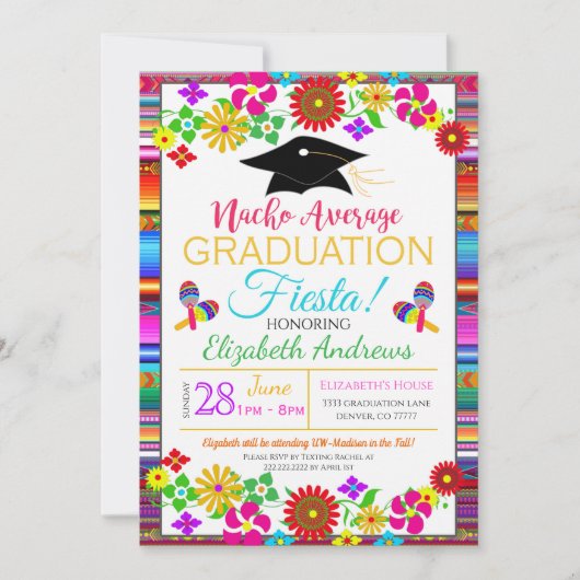  Fiesta Graduation Invitation 招待状 (正面)