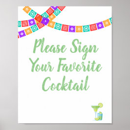 Fiesta Guest Book Sign ポスター