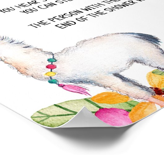 Fiesta Llamaが赤ちゃんシャワーのゲームを言わない ポスター (角)