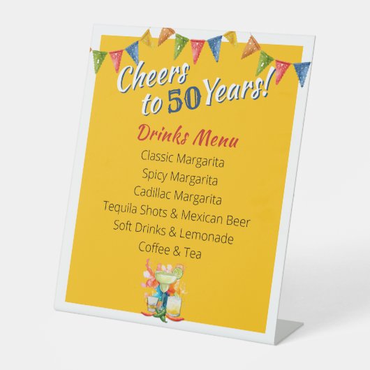 Fiesta Margarita ドリンクメニュー | 50周年おめでとう 台座サイン (正面)