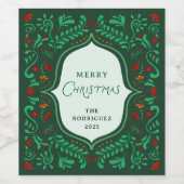 Fiesta Merry Chritsmas Favor Gift Wine ワインラベル (シングルラベル)