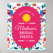 Fiesta Mexican Bridal Shower Welcome Sign ポスター (正面)