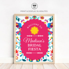 Fiesta Mexican Bridal Shower Welcome Sign ポスター