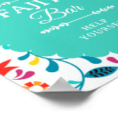 Fiesta Mexican Fajita Bar Bridal Shower Sign ポスター (角)