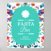 Fiesta Mexican Fajita Bar Bridal Shower Sign ポスター (正面)