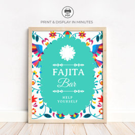 Fiesta Mexican Fajita Bar Bridal Shower Sign ポスター
