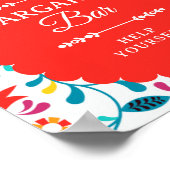 Fiesta Mexican Margarita Bar Bridal Shower Sign ポスター (角)