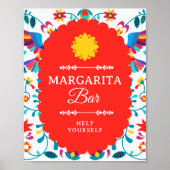 Fiesta Mexican Margarita Bar Bridal Shower Sign ポスター (正面)