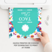 Fiesta Mexican Taco Bar Bridal Shower Sign ポスター