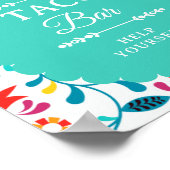 Fiesta Mexican Taco Bar Bridal Shower Sign ポスター (角)