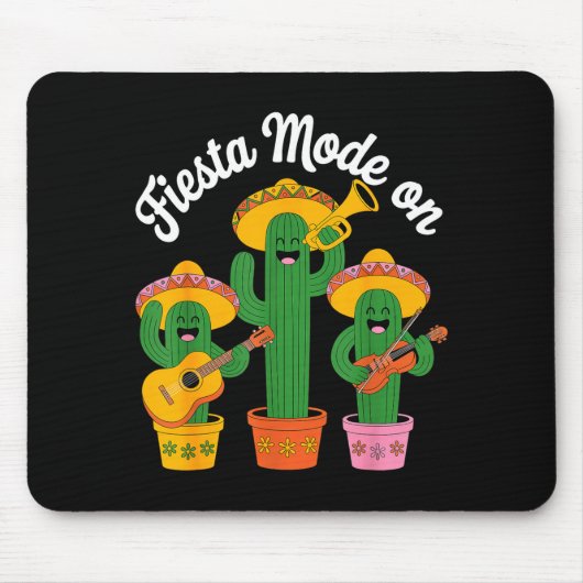Fiesta mode cactus band cinco de mayo funny mexica マウスパッド (正面)