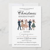 Fiesta Navidad Corporativa Elegante Retro Dance 招待状 (正面)
