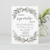 Fiesta Navidad Soft Pastel Wreath and Leaves 招待状 (スタンド正面)