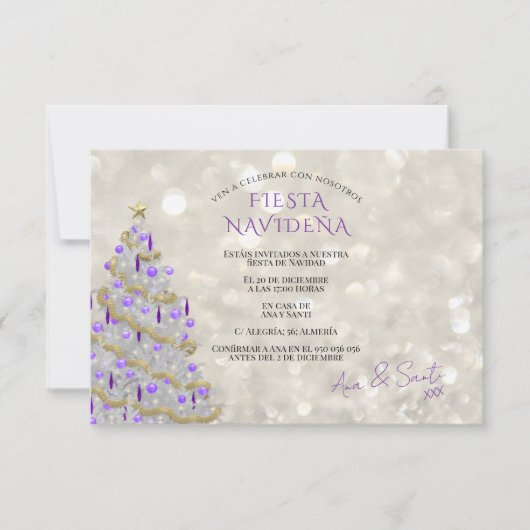 Fiesta Navideña Sofisticada 招待状 (正面)