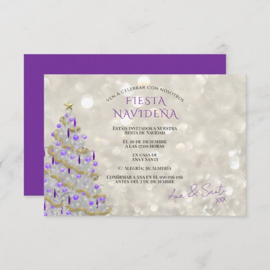 Fiesta Navideña Sofisticada 招待状 (正面/裏面)
