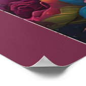 Fiesta of Colors:女性in砂糖スカルメイクアップアート ポスター (角)