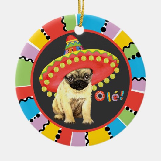 Fiesta Pug セラミックオーナメント (正面)