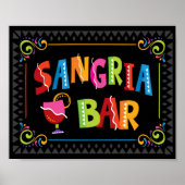 Fiesta SANGRIA BAR Party Sign Print ポスター (正面)